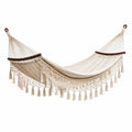 Amaca in Cotone con Decorazioni Macramè Beige