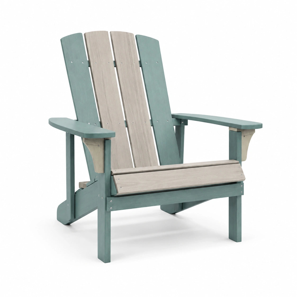 Sedia Adirondack in polietilene riciclato verde e grigio 100x75x92 cm