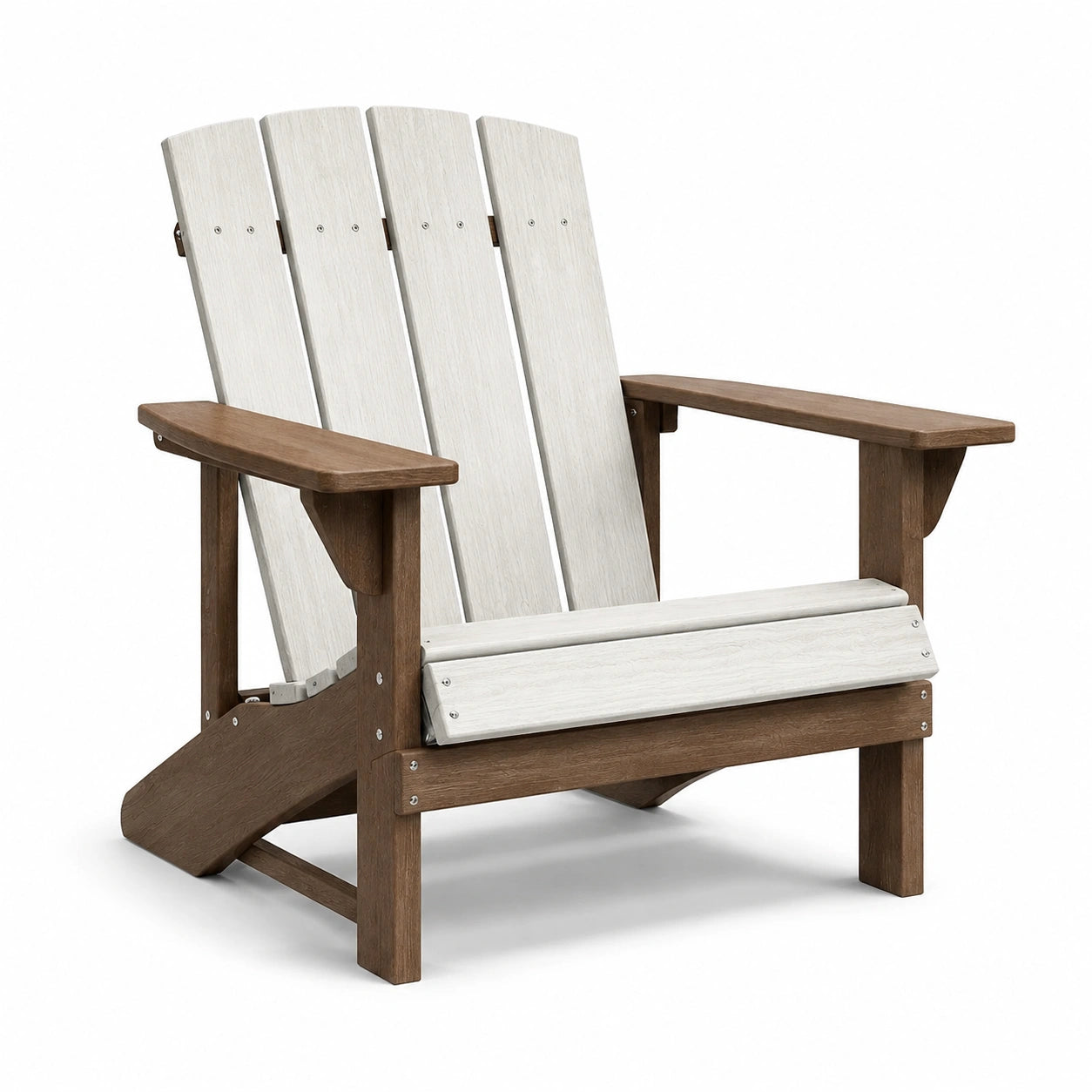 Sedia Adirondack in legno e legno composito bianco marrone