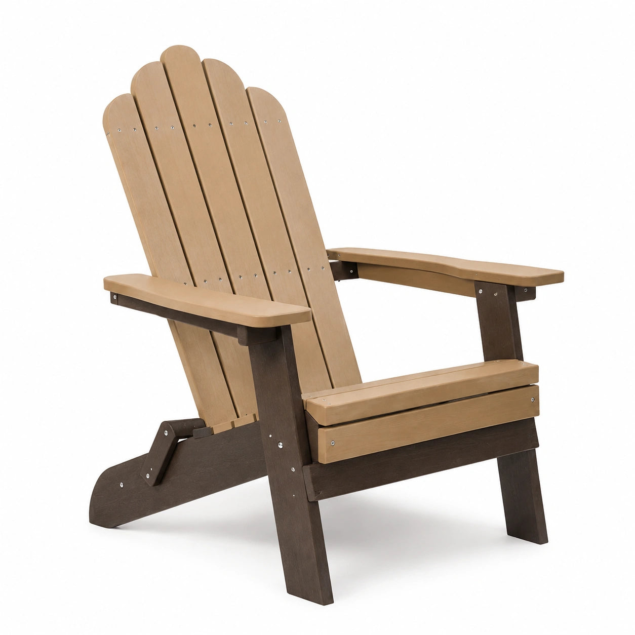 Sedia Adirondack in Legno Composito, Marrone Chiaro e Scuro