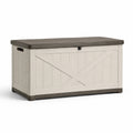 Baule da giardino in plastica beige e marrone