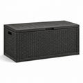 Baule da giardino in plastica effetto rattan antracite
