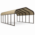 Carport in acciaio e lamiera ondulata beige/marrone 600x300x250 cm