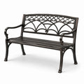 Panchina da giardino in alluminio nero 125x60x85 cm