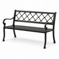 Panchina da giardino in ferro nero con motivo decorativo 125x53x75 cm