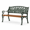 Panchina da giardino in metallo e legno 125x52x75 cm