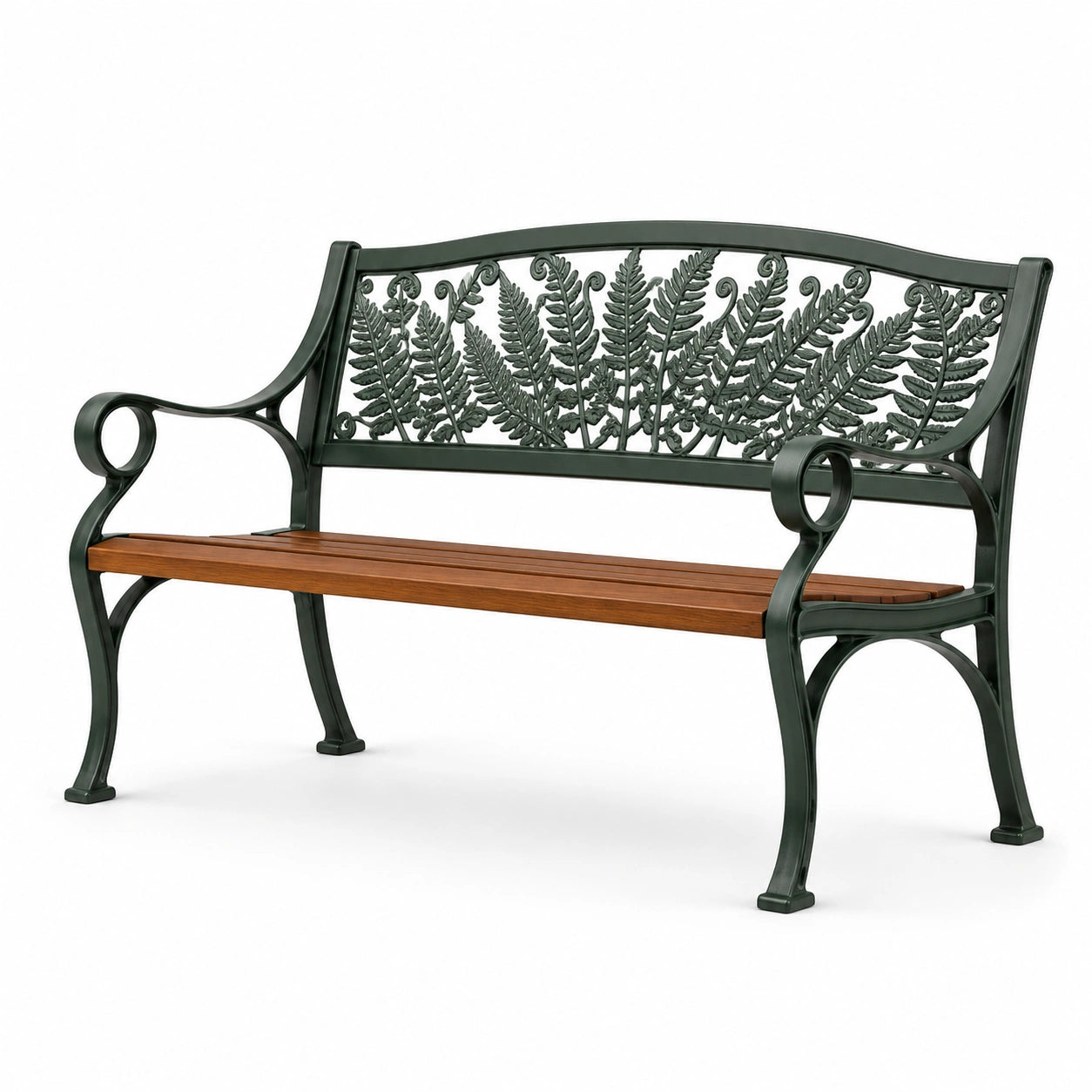 Panchina da giardino in metallo e legno 125x52x75 cm